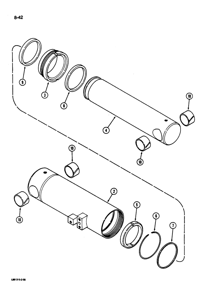 Схема запчастей Case IH 1822 - (8-42) - DRUM LIFT CYLINDER WITH TWO PIECE MANIFOLD (07) - HYDRAULICS