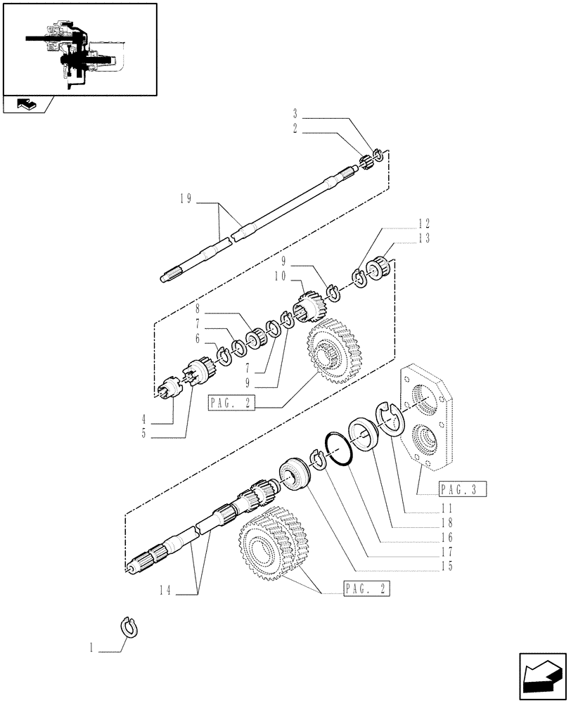 Схема запчастей Case IH FARMALL 75C - (1.80.1/03[01]) - POWER TAKE-OFF (540-540E-1000 RPM) WITH GROUND SPEED - SHAFTS AND GEARS (VAR.330817-331817) (07) - HYDRAULIC SYSTEM