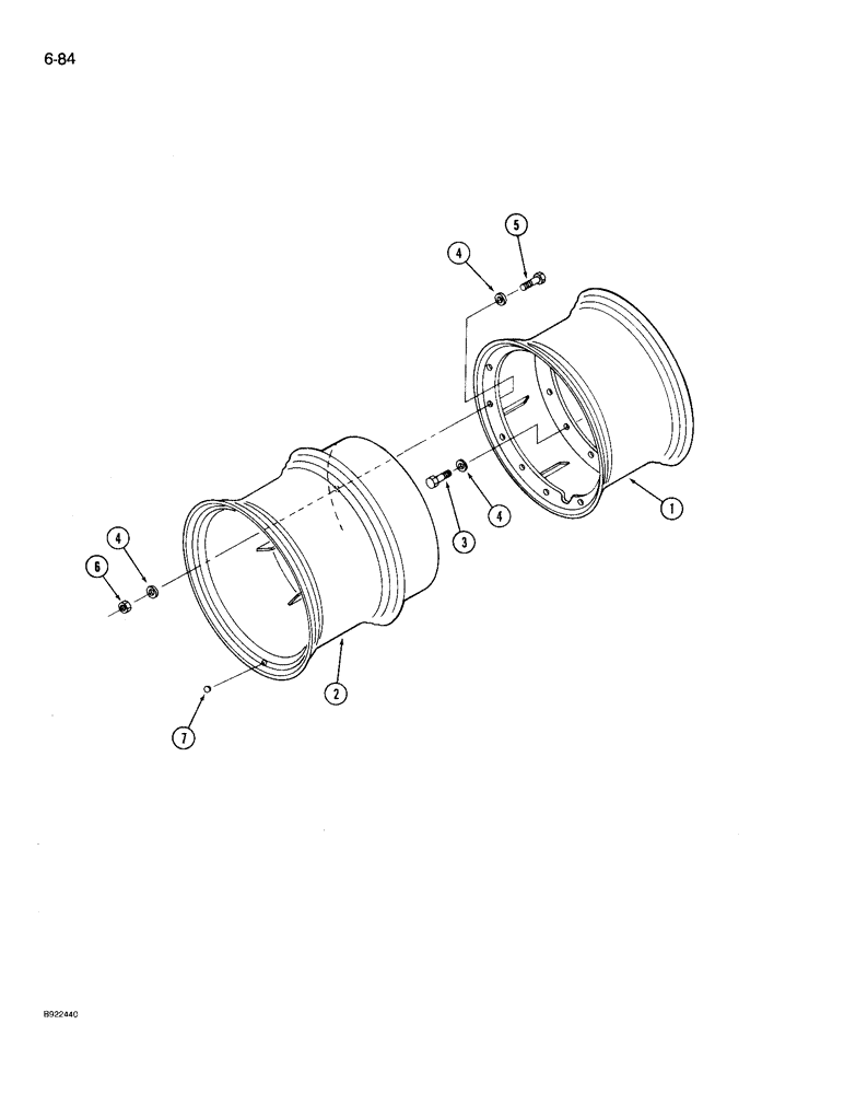 Схема запчастей Case IH 9210 - (6-084) - WHEELS, HUB BOLTED DUALS (06) - POWER TRAIN