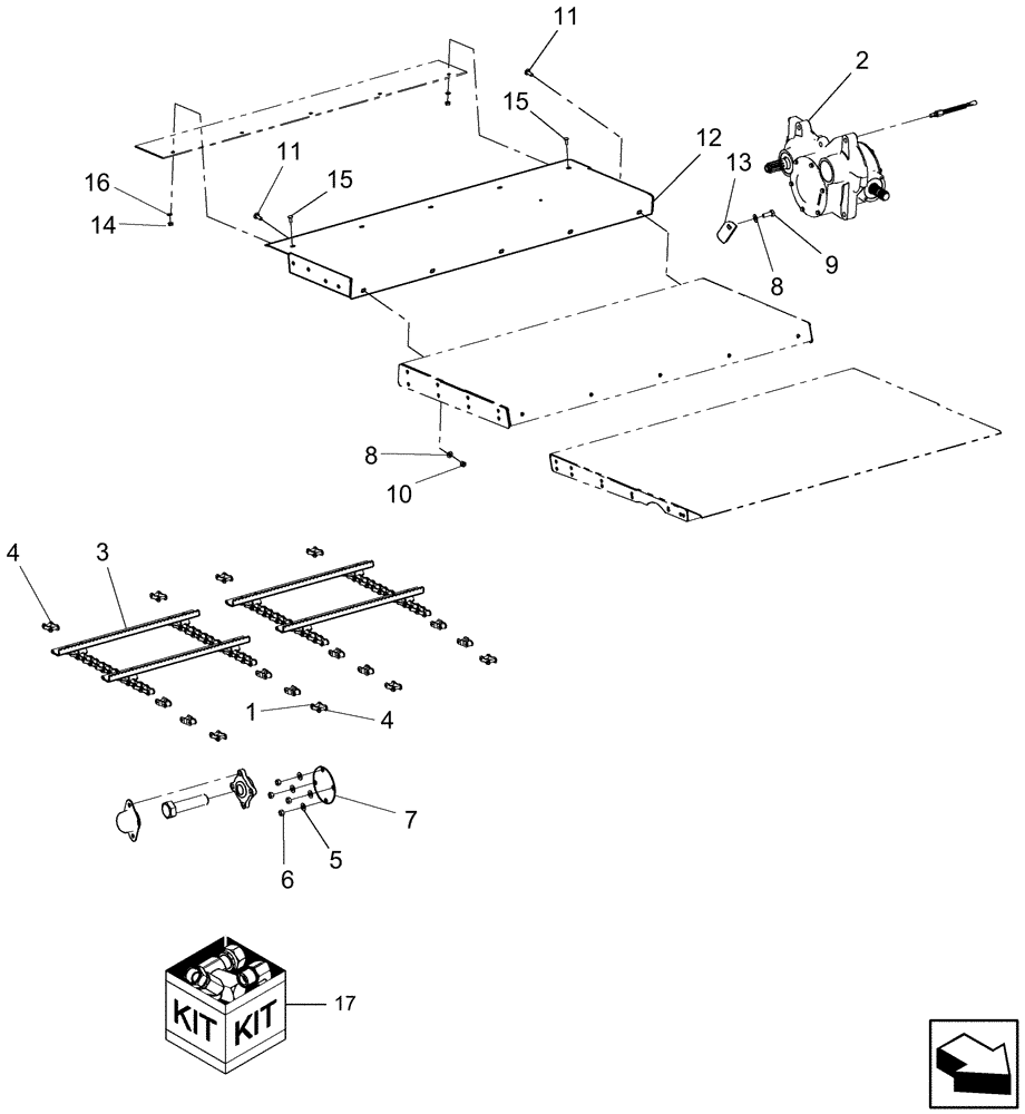 Схема запчастей Case IH 8010 - (60.110.21[02]) - KIT, NON STONE TRAP - 7010/8010 (60) - PRODUCT FEEDING