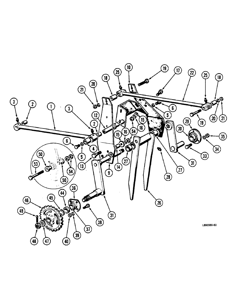 Схема запчастей Case IH 5420 - (9-28) - PLUNGER SIDE FEEDER AND FINGERS (09) - CHASSIS