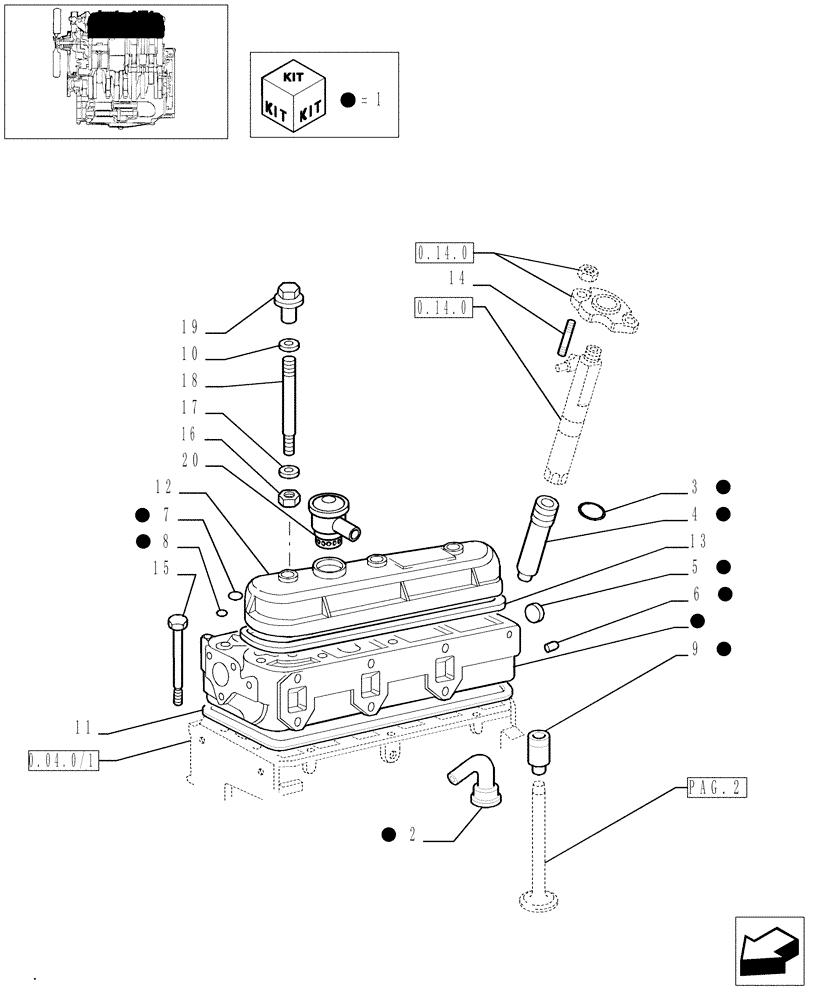 Схема запчастей Case IH JX70 - (0.06.0/01[01]) - CYLINDER HEAD ASSEMBLY (01) - ENGINE