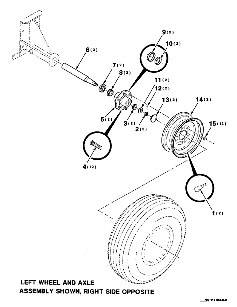 Схема запчастей Case IH 8455T - (7-06) - WHEEL, HUB AND AXLE ASSEMBLY (12) - MAIN FRAME