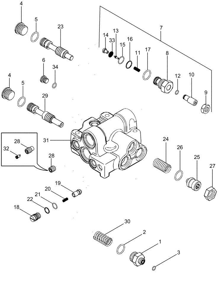 Схема запчастей Case IH MX255 - (08-17) - PRIORITY AND REGULATOR VALVE ASSEMBLY (08) - HYDRAULICS