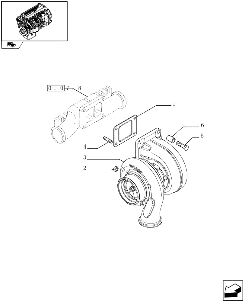 Схема запчастей Case IH F3CE0684C E002 - (0.24.0) - TURBOCHARGING & RELATED PARTS (504228985) 