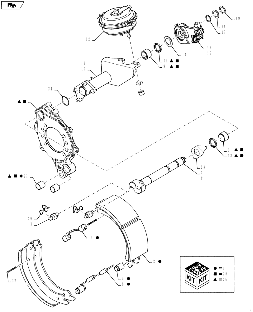 Схема запчастей Case IH TITAN 4530 - (33.300.04) - FRONT AXLE BRAKE ASSEMBLY (33) - BRAKES & CONTROLS