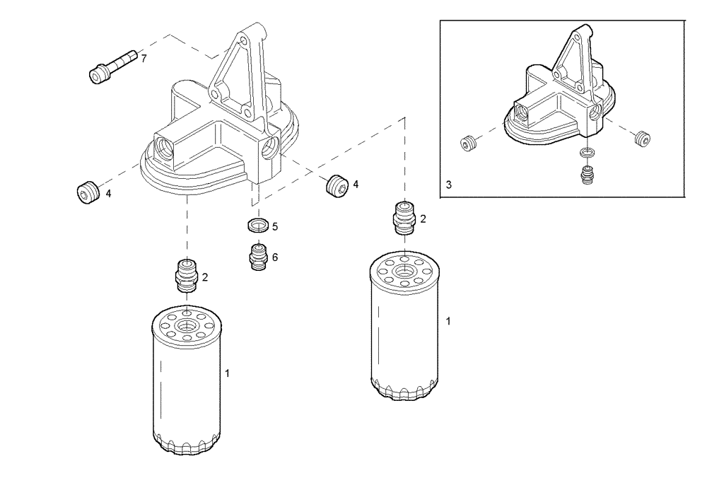 Схема запчастей Case IH F3AE0684G B001 - (3020.078) - OIL FILTERS 