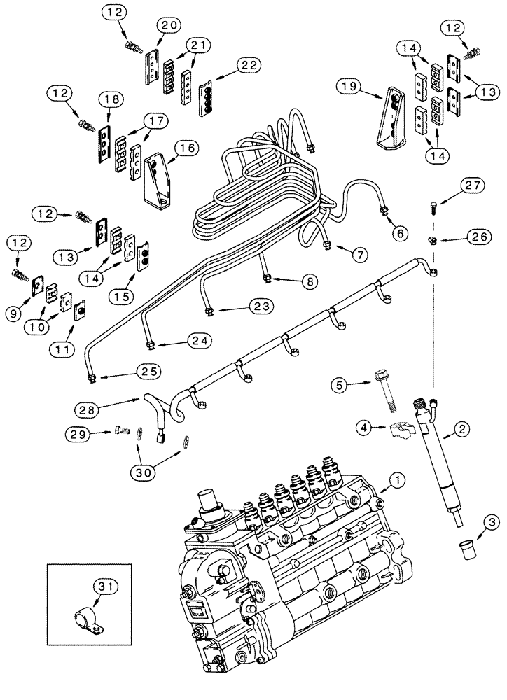 Схема запчастей Case IH 2555 - (03-03) - FUEL INJECTION SYSTEM (02) - FUEL SYSTEM