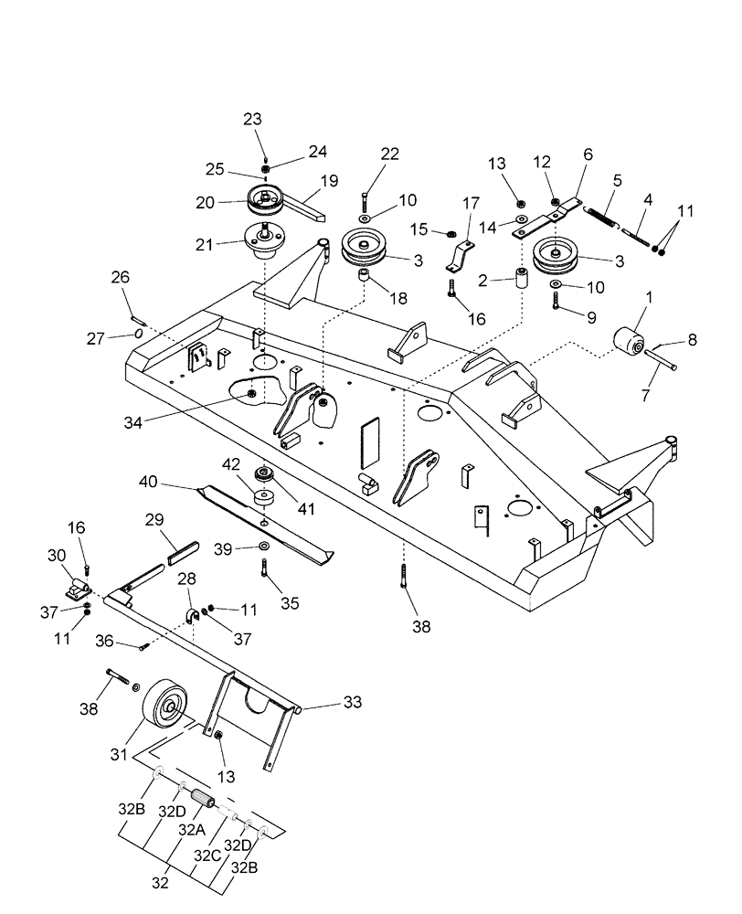 Схема запчастей Case IH 716417046 - (006) - PULLEYS & BLADES - MWX54S, MWX60S, MW60S (CLASS 1) & MWX60R 