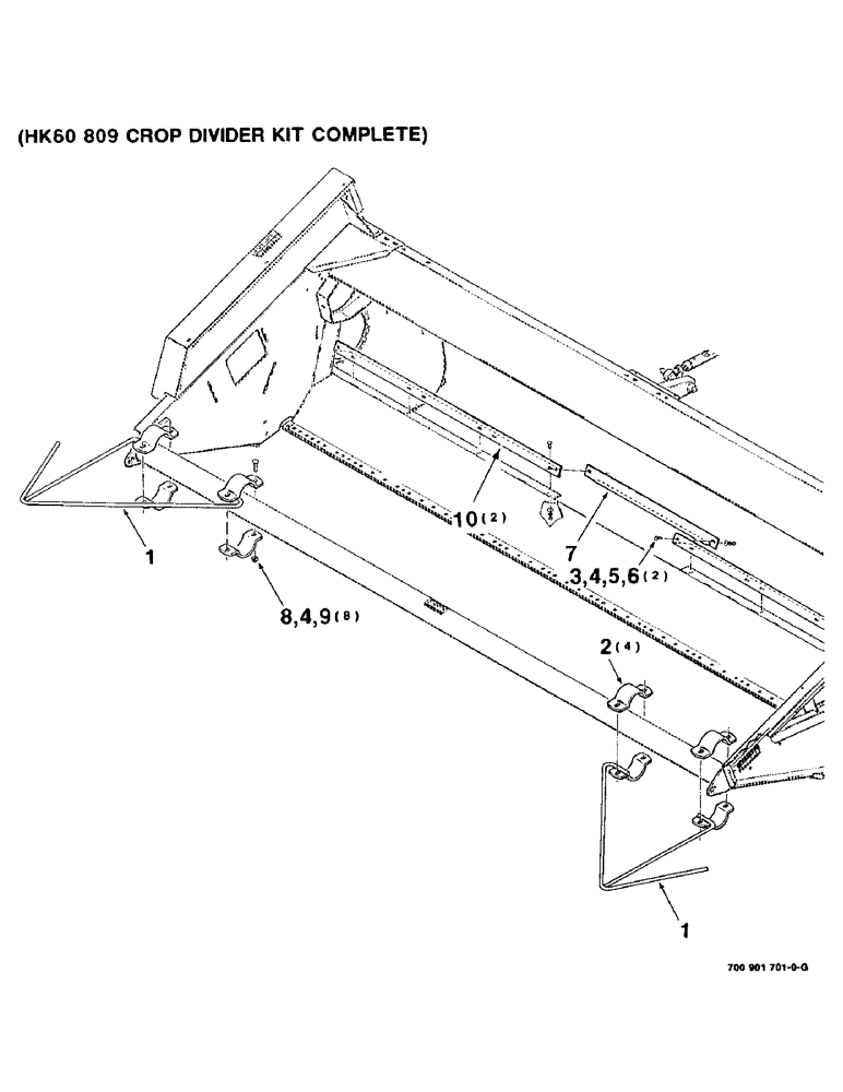 Схема запчастей Case IH 8830 - (9-08) - CROP DIVIDER KIT, HK60809 CROP DIVIDER KIT COMPLETE (09) - CHASSIS