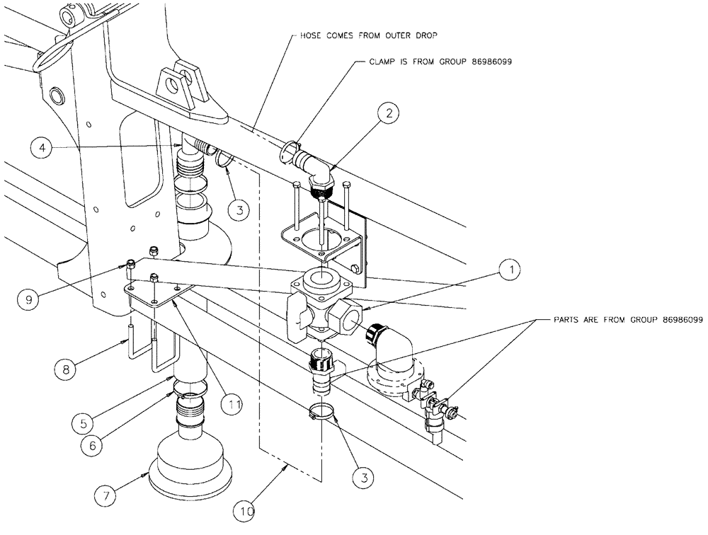 Схема запчастей Case IH SPX4410 - (11-029) - CHAMBER GROUP, LH DUAL DROP Options