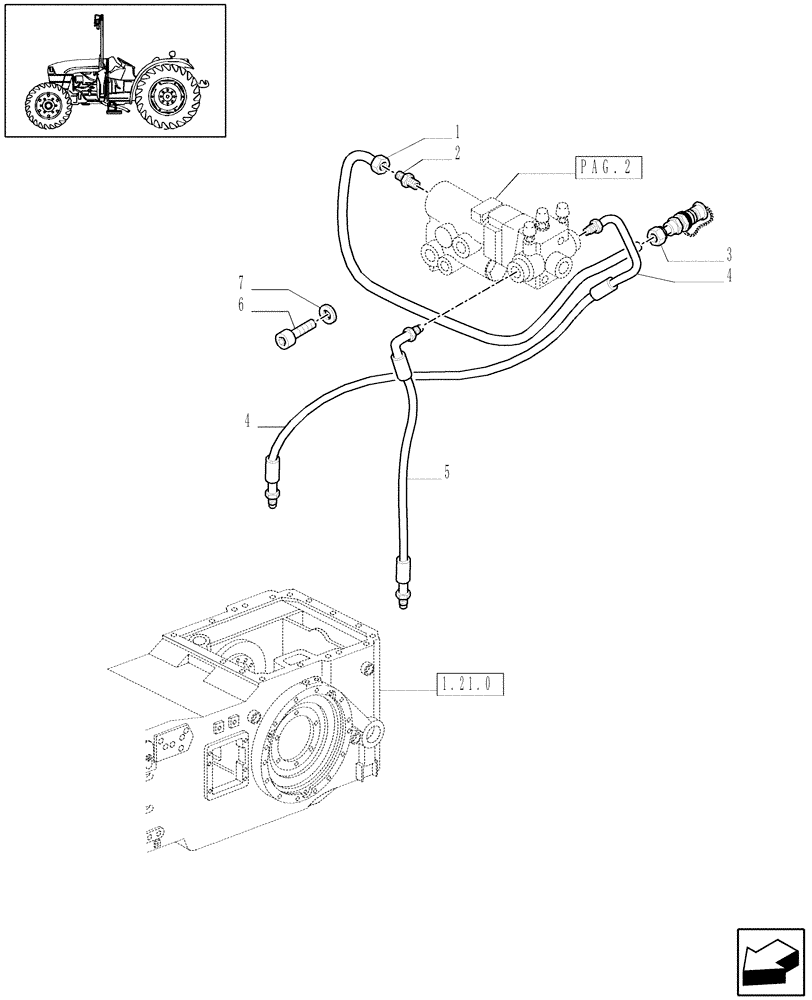 Схема запчастей Case IH MXU125 - (1.82.7/07[03]) - (VAR.256/1) 4 CCLS (EDC) CONTROL VALVES WITH TRAILER BRAKE VALVE - VALVE PIPES (07) - HYDRAULIC SYSTEM