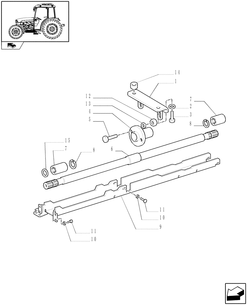 Схема запчастей Case IH FARMALL 85C - (1.38.5) - PROPELLER SHAFT - 4WD (04) - FRONT AXLE & STEERING