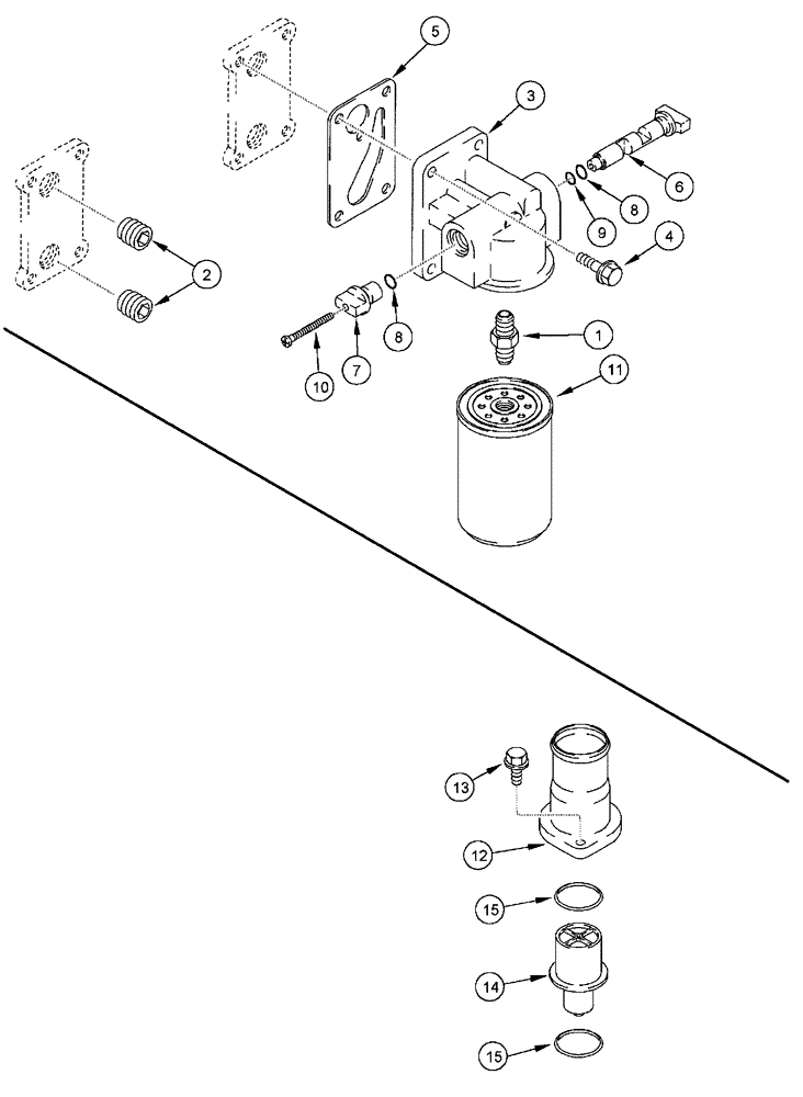 Схема запчастей Case IH FLX4510 - (02-046) - COOLANT FILTER - THERMOSTAT, FLX4010 (01) - ENGINE