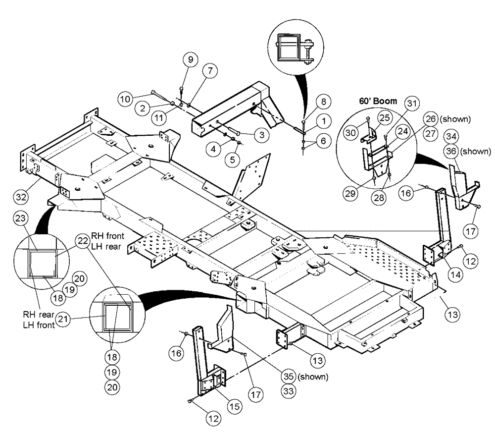 Схема запчастей Case IH PATRIOT XL - (04-001) - FRAME ASSEMBLY Suspension & Frame