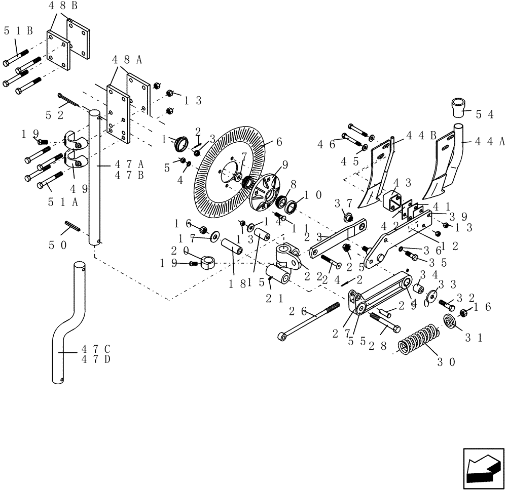 Схема запчастей Case IH 1200PT - (L.50.F[10]) - NO-TIL COULTER WITH LINKAGE & CUSHION SPRING, LIQUID & DRY FERTILIZER (FROM 01/19/04) L - Field Processing