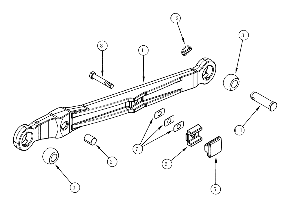 Схема запчастей Case IH MX270 - (09-55) - LOWER LIFT LINKS HITCH, N.A. ONLY (09) - CHASSIS/ATTACHMENTS