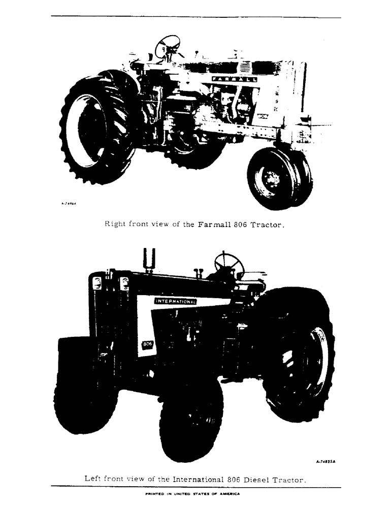 Схема запчастей Case IH 806 - (8) - RIGHT FRONT VIEW OF THE FARMALL 806 TRACTOR, LEFT FRONT VIEW INTERNATIONAL 806 DIESEL TRACTOR (00) - GENERAL