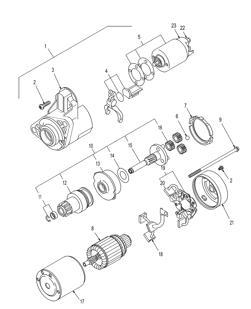 Схема запчастей Case IH D29 - (11F01) - STARTING MOTOR (06) - ELECTRICAL SYSTEMS