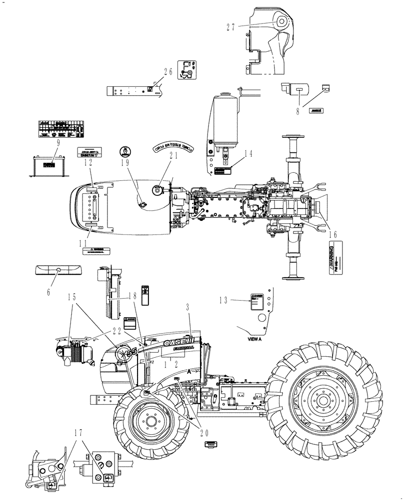 Схема запчастей Case IH FARMALL 55 - (08.04) - DECALS (08) - SHEET METAL