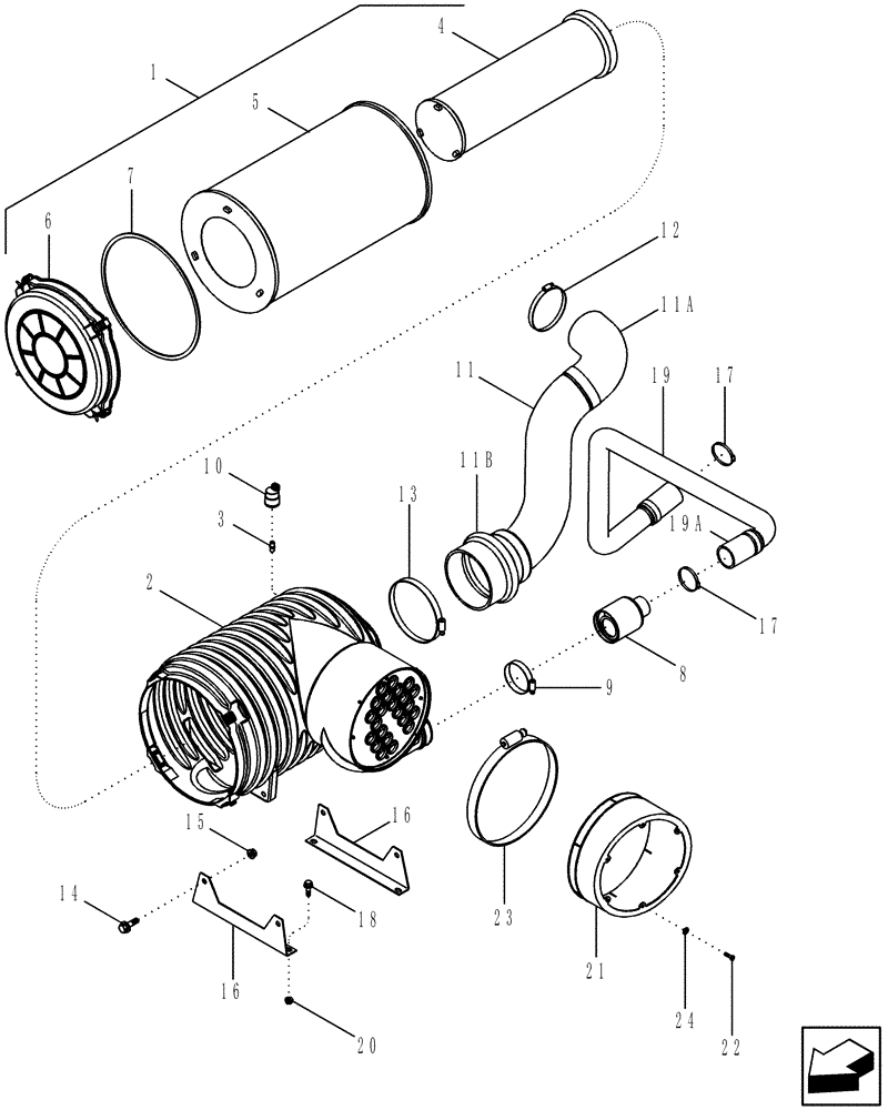 Схема запчастей Case IH 2588 - (10.202.01) - AIR CLEANER - AIR INDUCTION SYSTEM (10) - ENGINE