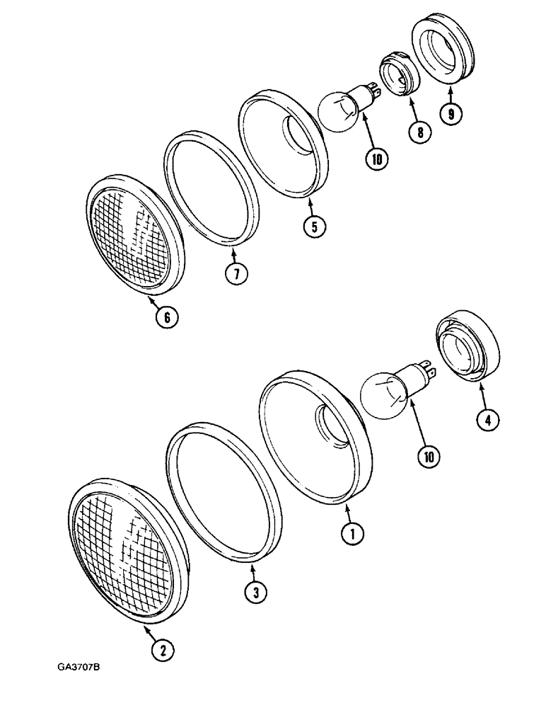 Схема запчастей Case IH 633 - (4-178) - HEAD LIGHT (04) - ELECTRICAL SYSTEMS