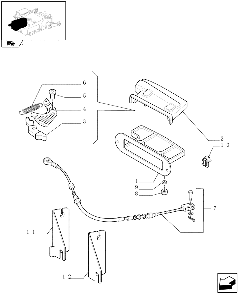 Схема запчастей Case IH FARMALL 60 - (1.82.5[03]) - LIFT CONTROLS - LEVERS AND FLEXIBLE CABLE - C6492 (07) - HYDRAULIC SYSTEM