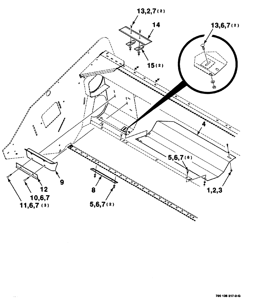 Схема запчастей Case IH 525 - (07-004) - HEADER AUGER PAN & STRIPPER ASM, RIGHT (12 FOOT) (58) - ATTACHMENTS/HEADERS