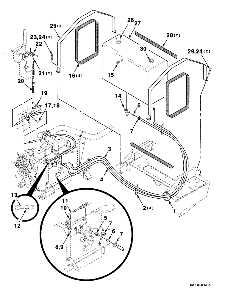 Схема запчастей Case IH 8840 - (03-006) - FUEL TANK ASSEMBLY (10) - ENGINE