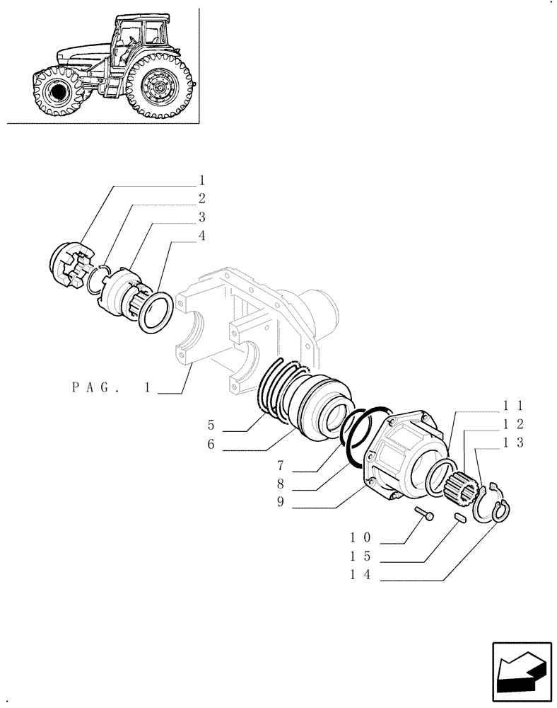 Схема запчастей Case IH JX70U - (1.40.0/46[03]) - (VAR.327-327/1) FRONT DIFFERENTIAL HYDRAULIC LOCKING - SLEEVES AND COVER PLATE (04) - FRONT AXLE & STEERING