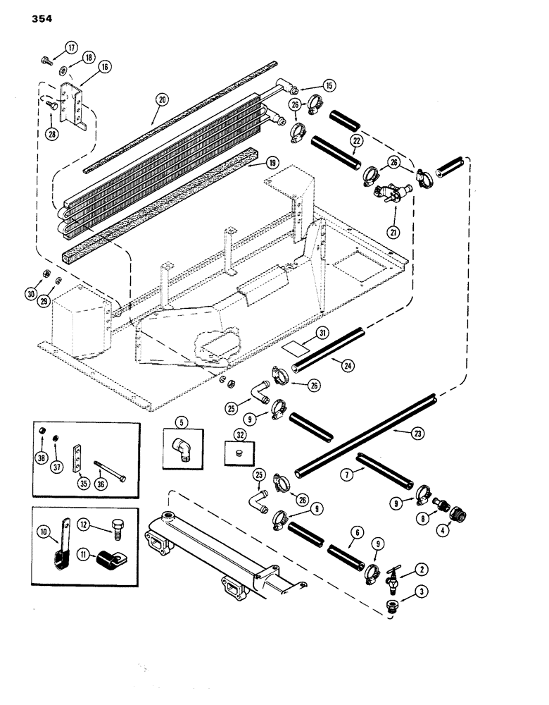 Схема запчастей Case IH 770 - (354) - CAB, PLENUM, W/HEATER (09) - CHASSIS/ATTACHMENTS