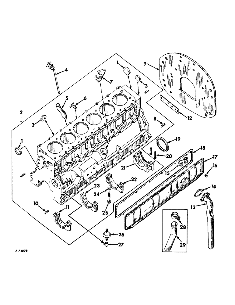 Схема запчастей Case IH 806 - (C-03) - CARBURETED ENGINE, CRANKCASE AND RELATED PARTS (01) - ENGINE