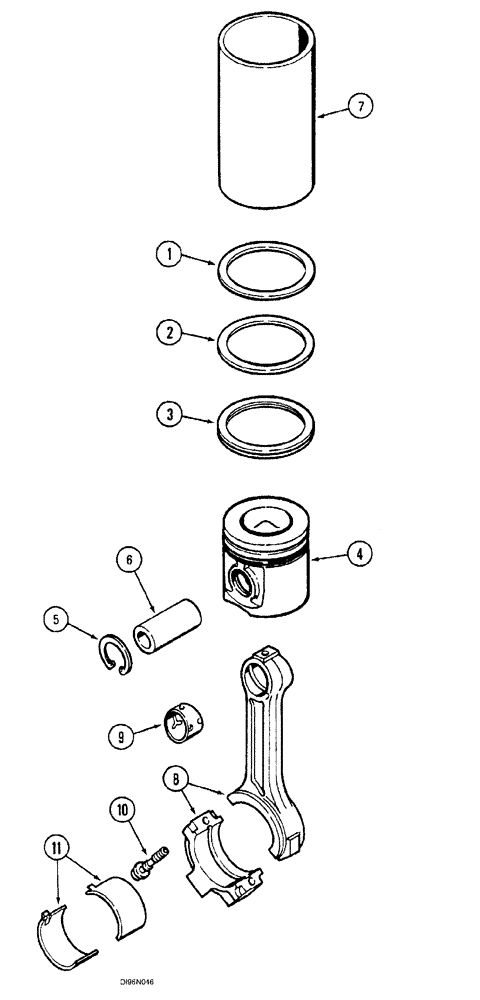 Схема запчастей Case IH SPX3185 - (03-046) - ENGINE - PISTON & CONNECTING ROD (01) - ENGINE