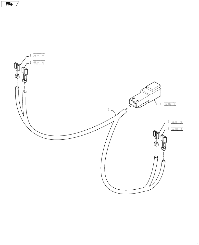 Схема запчастей Case IH 4430 - (55.100.10) - DUAL BEACON HARNESS (55) - ELECTRICAL SYSTEMS