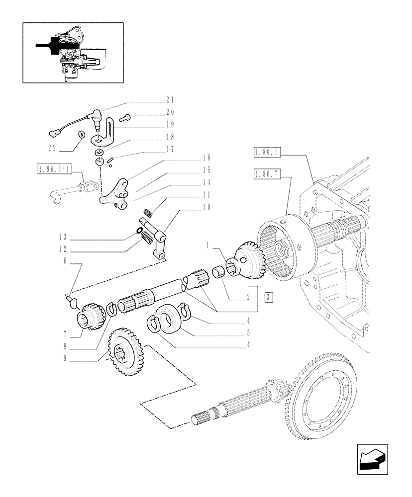 Схема запчастей Case IH MXM140 - (1.80.7/03) - (VAR.815) SYNCHRO. POWER TAKE OFF FOR TERRALOCK (07) - HYDRAULIC SYSTEM