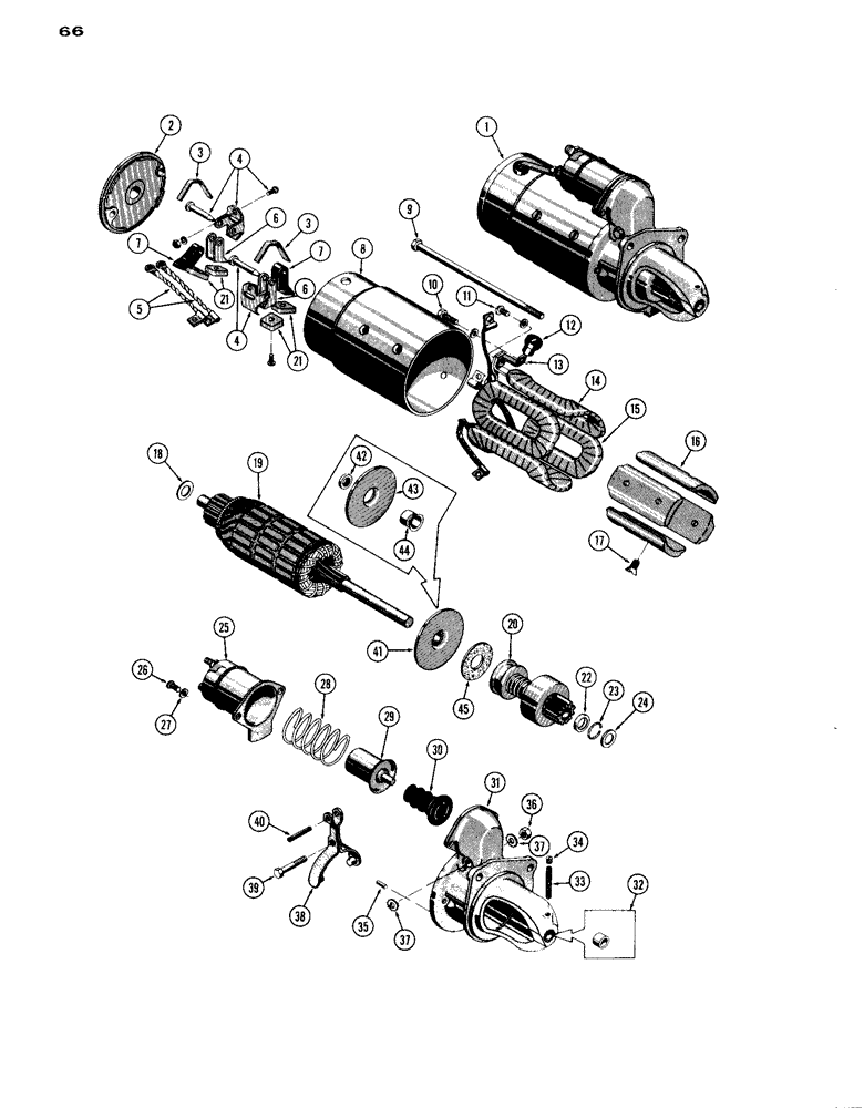 Схема запчастей Case IH A284 - (66) - A20873 STARTER, SPARK IGNITION ENGINE 