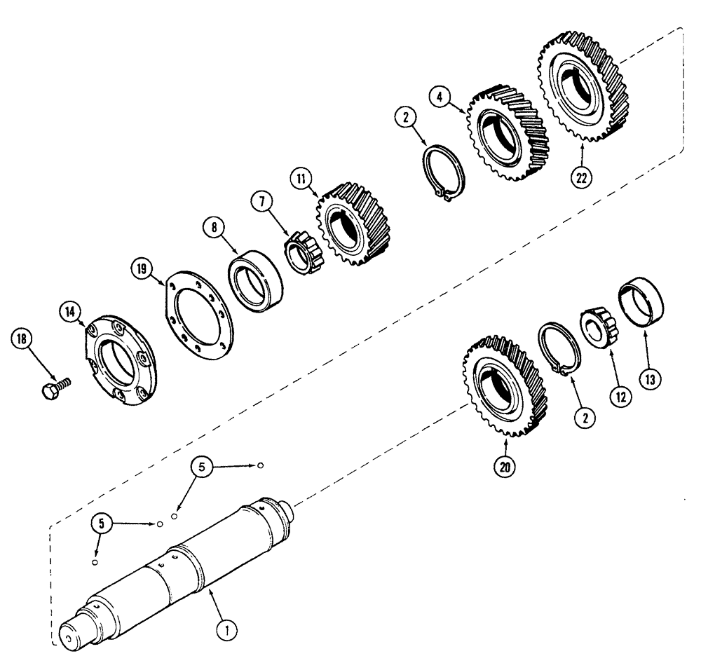 Схема запчастей Case IH 7230 - (6-010) - TRANSMISSION SPEED, COUNTERSHAFT WITHOUT CREEPER (06) - POWER TRAIN