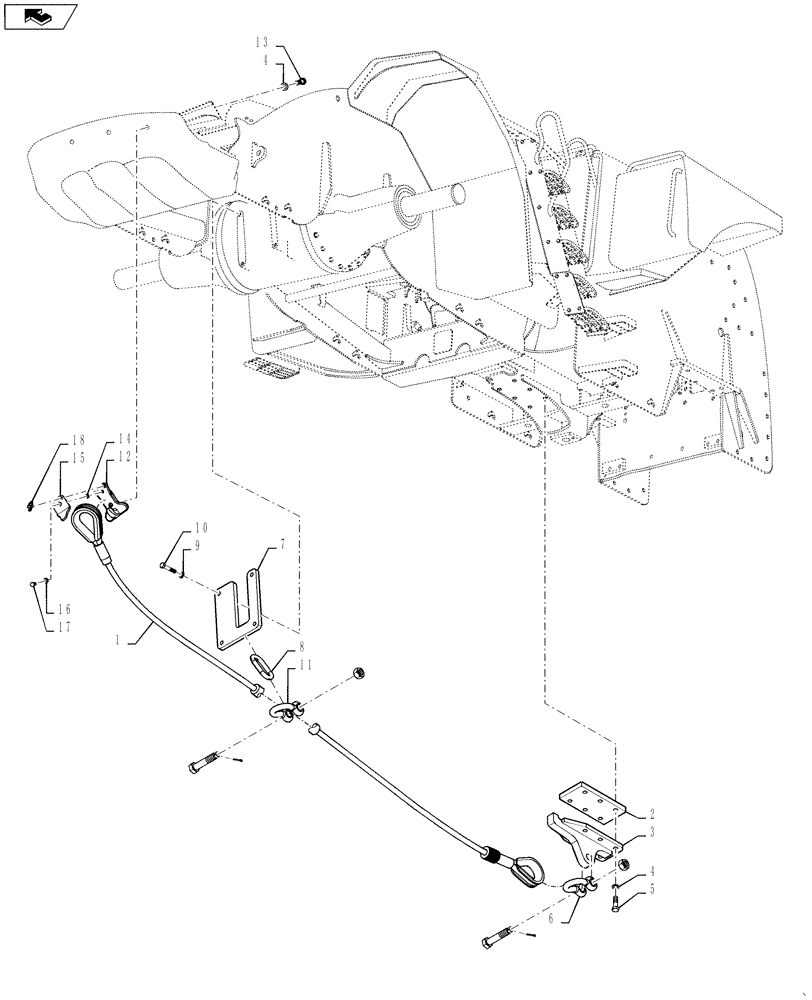 Схема запчастей Case IH STEIGER 600 - (37.100.07) - TOW CABLE - 500 & 600 SERIES AXLE (37) - HITCHES, DRAWBARS & IMPLEMENT COUPLINGS