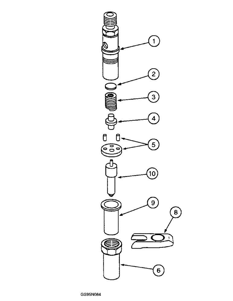 Схема запчастей Case IH D-310 - (5-096) - INJECTION NOZZLE, CLAMP MOUNTED 