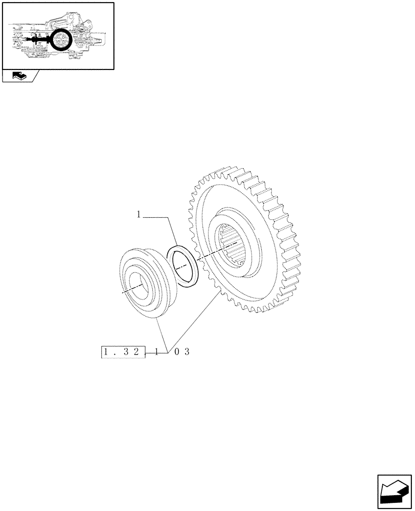 Схема запчастей Case IH PUMA 125 - (1.32.1[08]) - CENTRAL REDUCTION GEARS - SHIMS (03) - TRANSMISSION