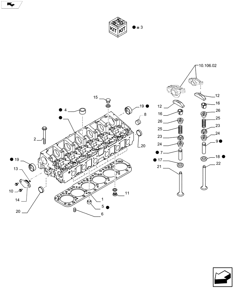 Схема запчастей Case IH F2CFE613C A010 - (10.101.01) - CYLINDER HEAD & RELATED PARTS (504386313 - 504029659 - 5801379857 - 504320756) 