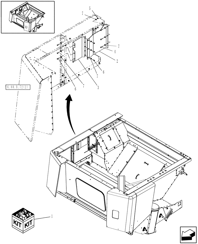 Схема запчастей Case IH AFX8010 - (K.60.B.72[4]) - KIT, BUBBLER SUMP WEAR K - Crop Processing