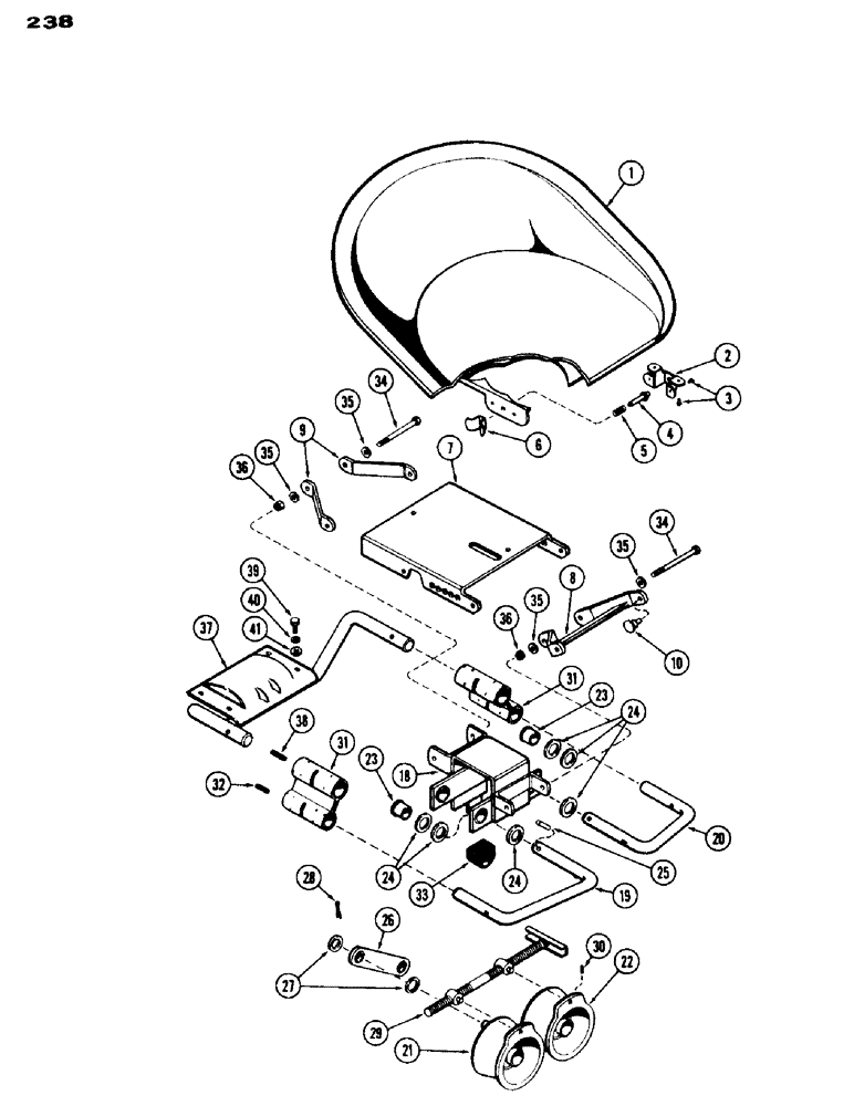 Схема запчастей Case IH 430 - (238) - EASY RIDE SEAT (09) - CHASSIS