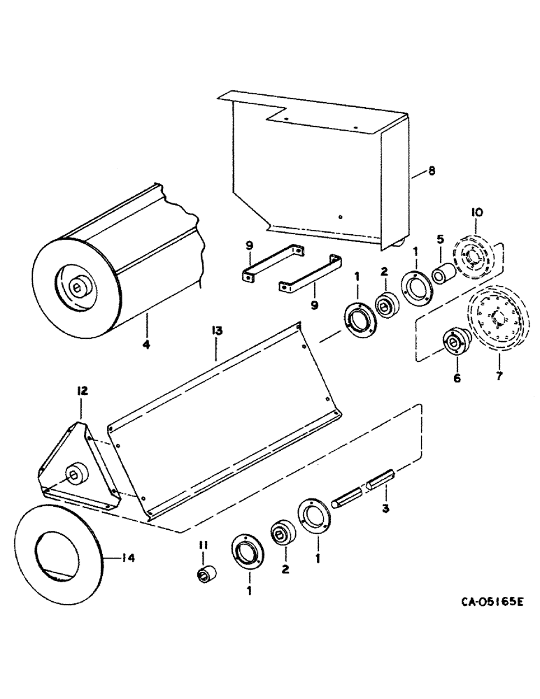 Схема запчастей Case IH 1460 - (21-12) - THRESHING ROTOR AND CONCAVES, DISCHARGE BEATER (14) - THRESHING