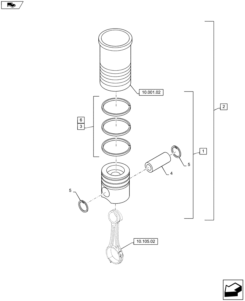 Схема запчастей Case IH F3BFE613E A007 - (10.105.01) - PISTON - ENGINE (5801372229) (10) - ENGINE