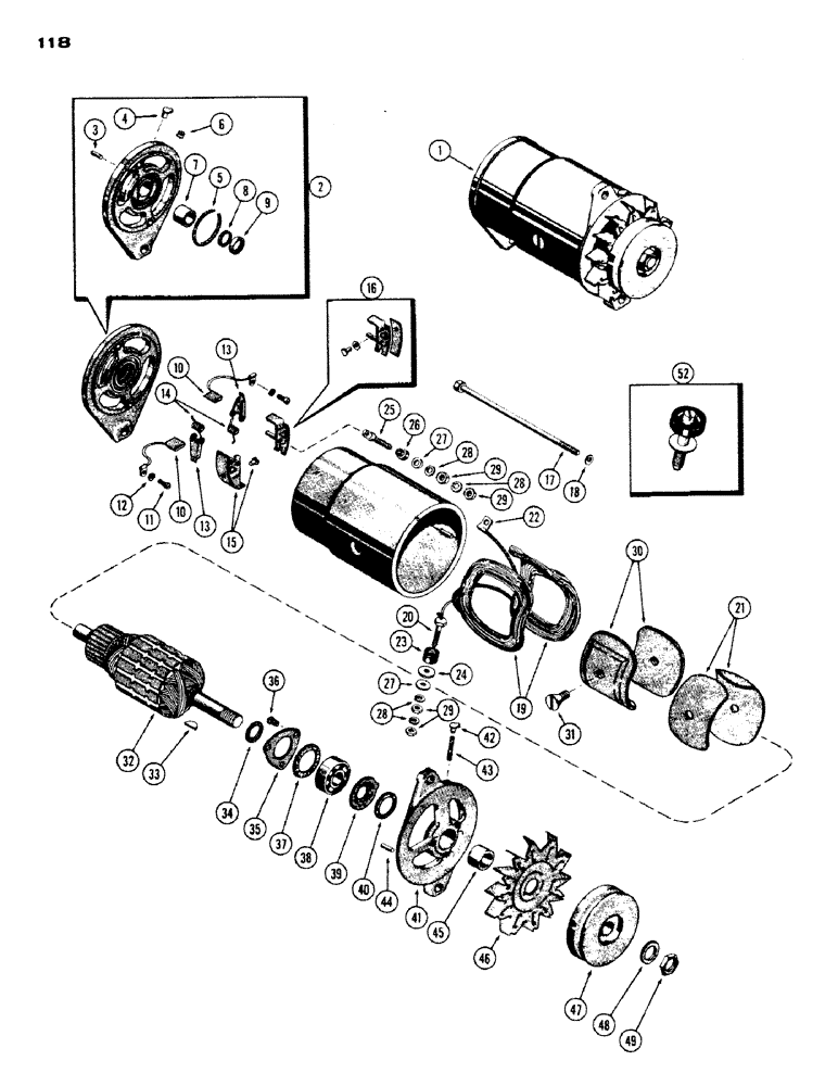 Схема запчастей Case IH 530 - (118) - A36563 GENERATOR, 188, DIESEL ENGINE (04) - ELECTRICAL SYSTEMS