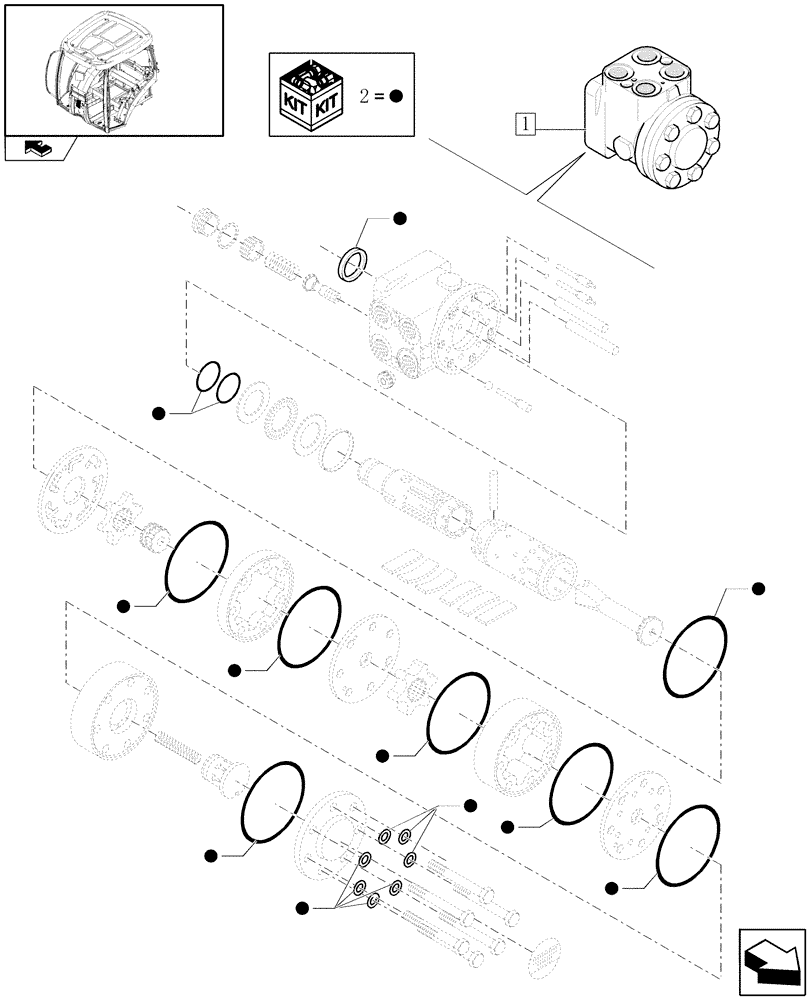 Схема запчастей Case IH PUMA 125 - (1.95.5/ A) - HYDRAULIC STEERING - BREAKDOWN (10) - OPERATORS PLATFORM/CAB