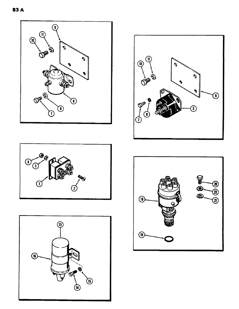 Схема запчастей Case IH 970 - (083A) - ELECTRICAL EQUIPMENT MOUNTING, (401B) DIESEL & (377B) SPARK INGNITION ENGINES (04) - ELECTRICAL SYSTEMS