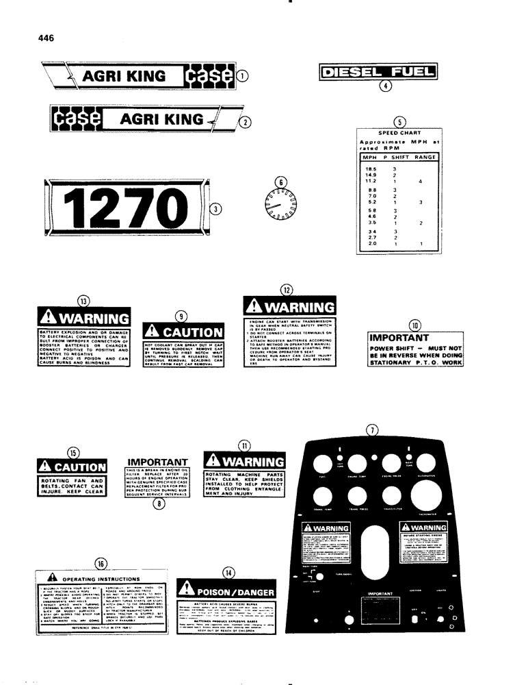 Схема запчастей Case IH 1270 - (446) - DECALS (09) - CHASSIS/ATTACHMENTS