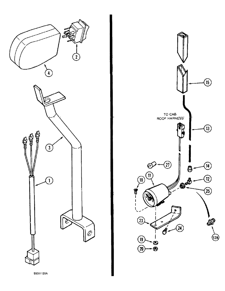 Схема запчастей Case IH 1644 - (4-16) - HEADER LIFT HANDLE HARNESS, POWER BOOST MONITOR (06) - ELECTRICAL